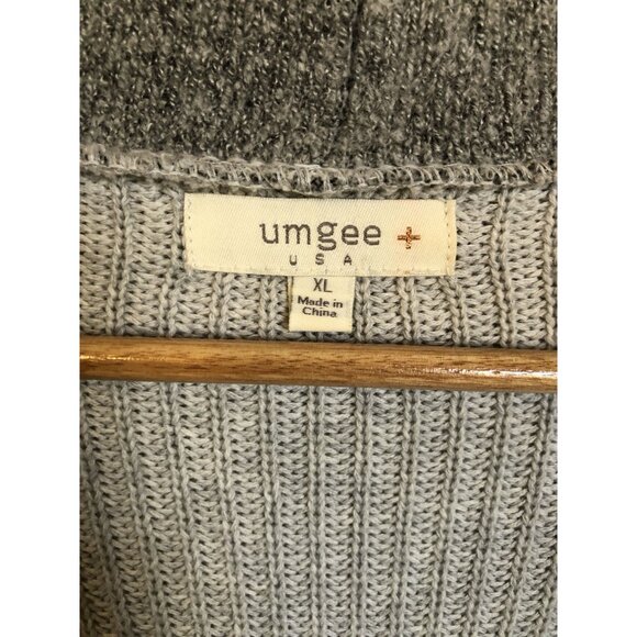 Umgee Cardigan Sweater Women's XL Gray Open Front Pockets Oversized Minimalist - Picture 4 of 8